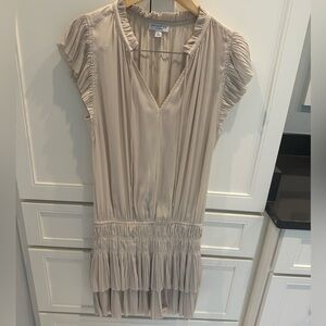 Champagne Pleated Skirt Mini Dress